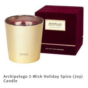 NEW🔥NO offer item🔥Archipelago 2-Wick Holiday Spice (Joy) Candle